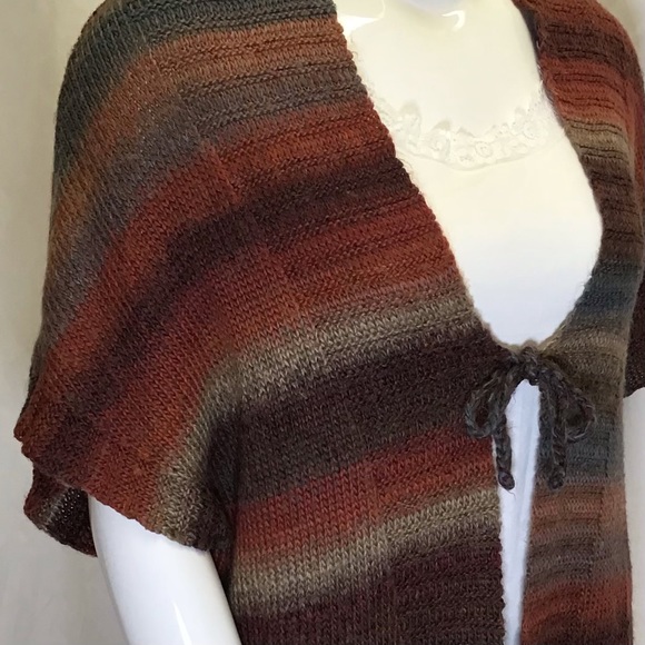 EUC Space Dye Cardigan Vest Poncho Overpiece - Picture 10 of 16